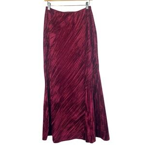 Free People Burgundy Wine velvet whimsigoth romantic Maxi Skirt